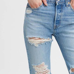 distressed Levi's 501s
